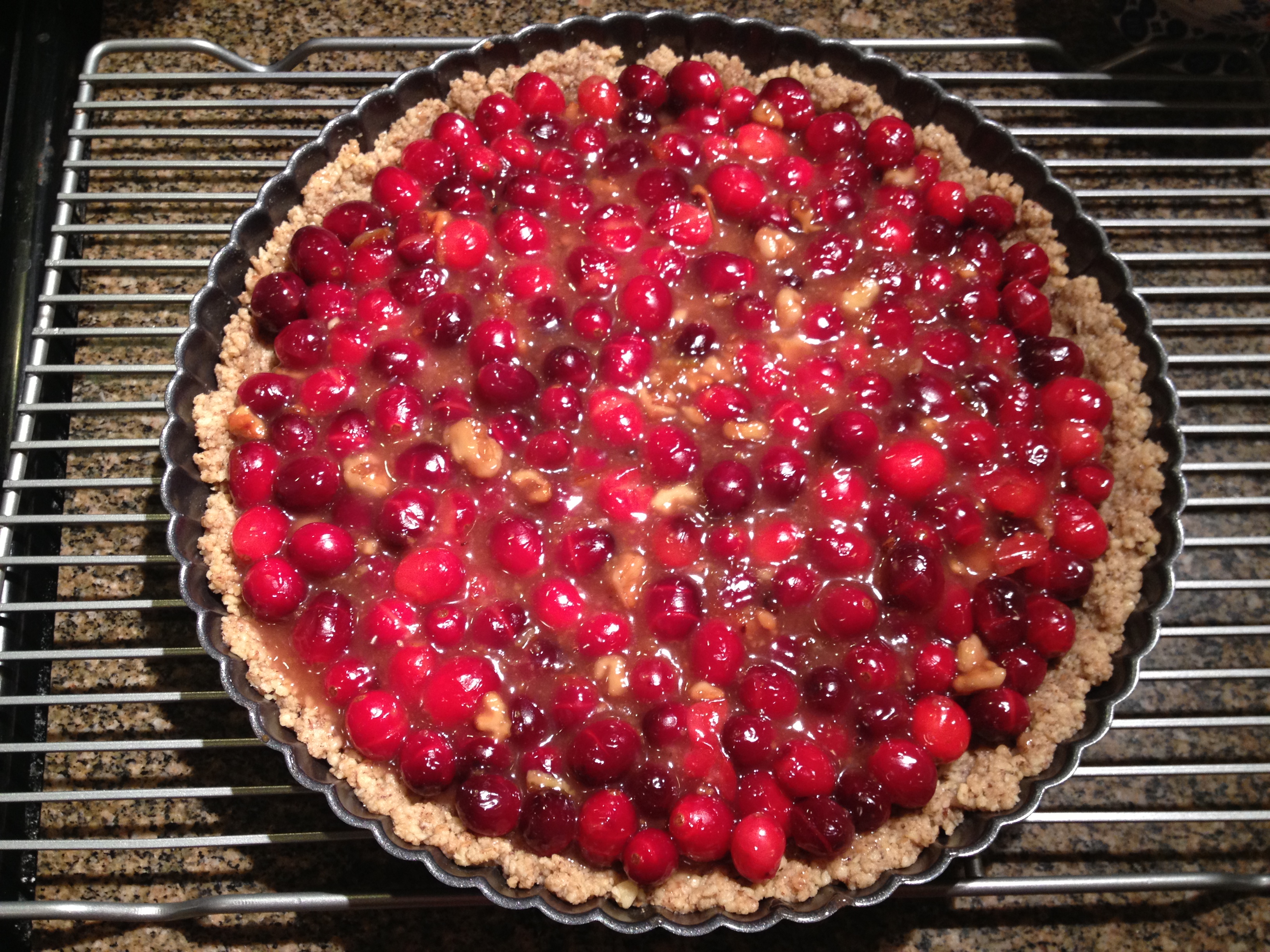 Weekend + Gluten-Free Cranberry-Orange Walnut Tart