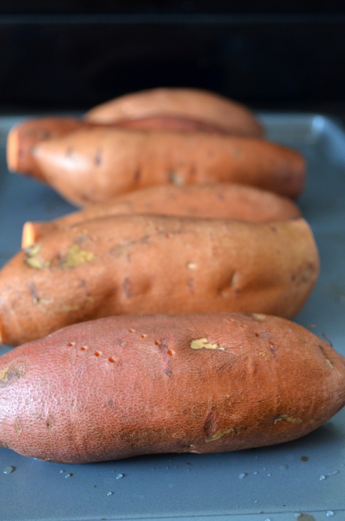 Healthy Leek and Gruyere Sweet Potato Skins