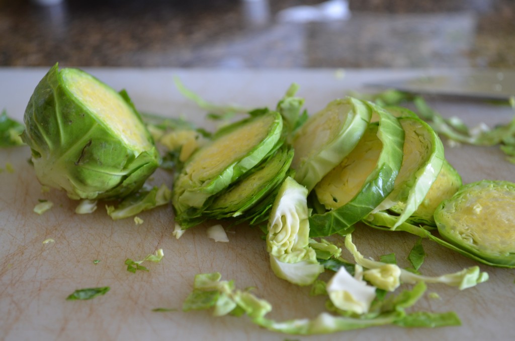 Wilted Spinach & Brussels Sprout Salad