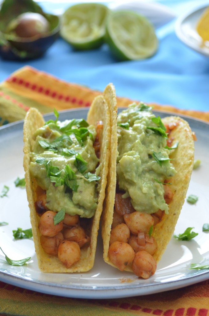 Chickpea Tacos with Guacamole | coffeeandquinoa.com