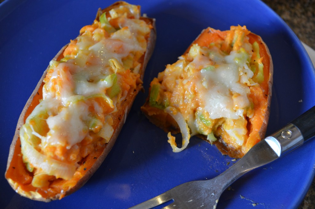 Healthy Leek and Gruyere Potato Skins