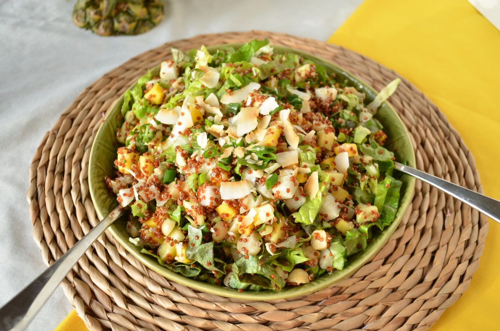 Tropical Chopped Salad with Mango, Pineapple and Coconut | coffeeandquinoa.com