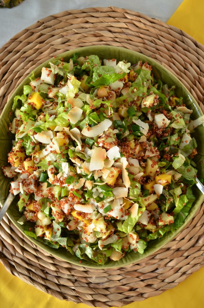 Tropical Chopped Salad with Mango, Pineapple and Coconut | coffeeandquinoa.com