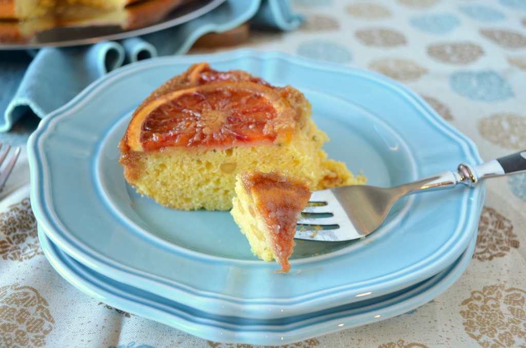 blood orange, rosemary & pine nut upside down cake