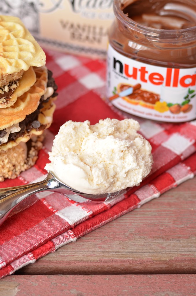 Pizzelle Nutella Ice Cream Sandwiches