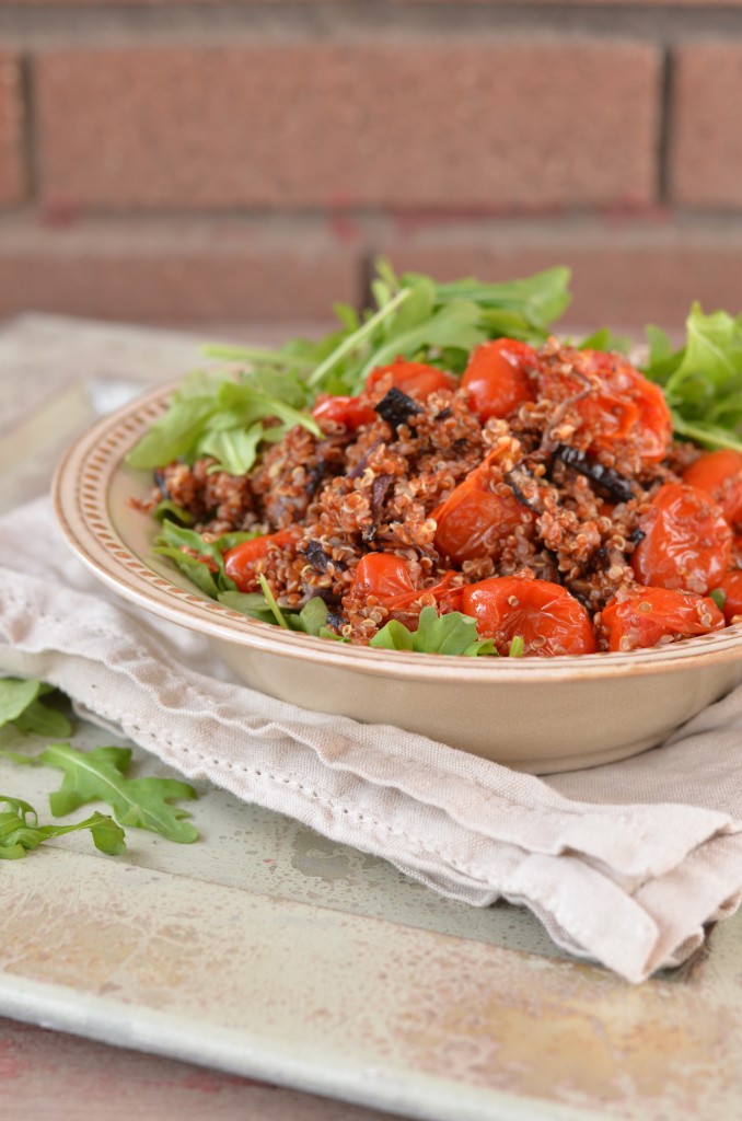 Warm Quinoa and Arugula Salad with Lemon Dressing