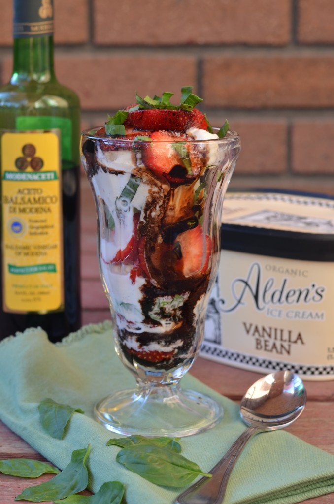 Strawberry Balsamic Ice Cream Sundaes