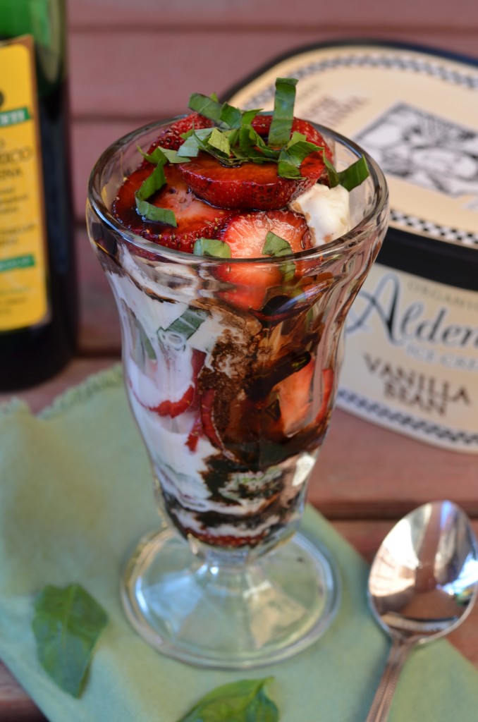 Strawberry Balsamic Ice Cream Sundaes