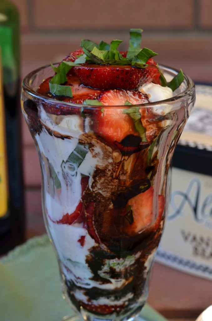 Strawberry Balsamic Ice Cream Sundaes