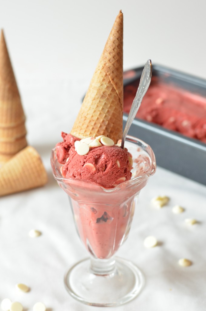 Red Beet and White Chocolate Chip Ice Cream