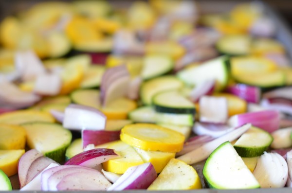 Roasted Summer Squash Pasta with Feta and Thyme