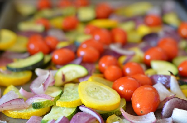 Roasted Summer Squash Pasta with Feta and Thyme
