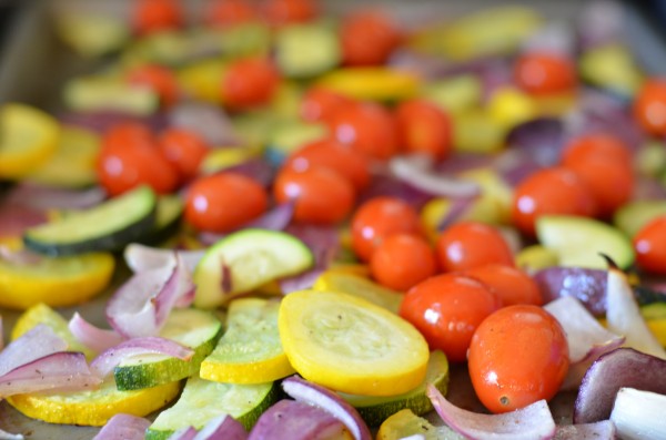 Roasted Summer Squash Pasta with Feta and Thyme