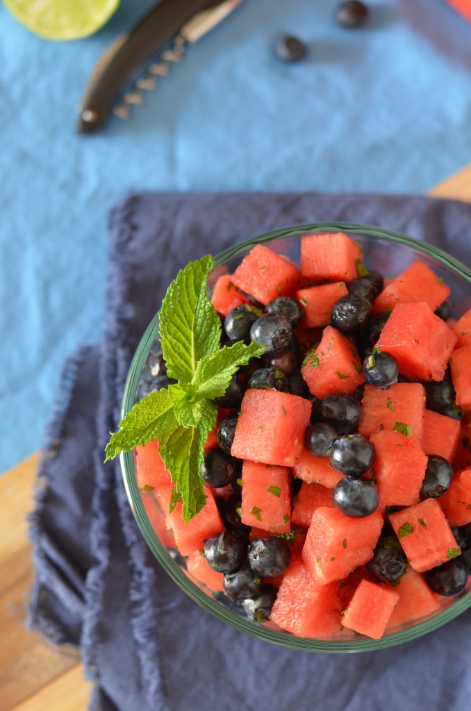 Red, Mint and Blue Fruit Salad