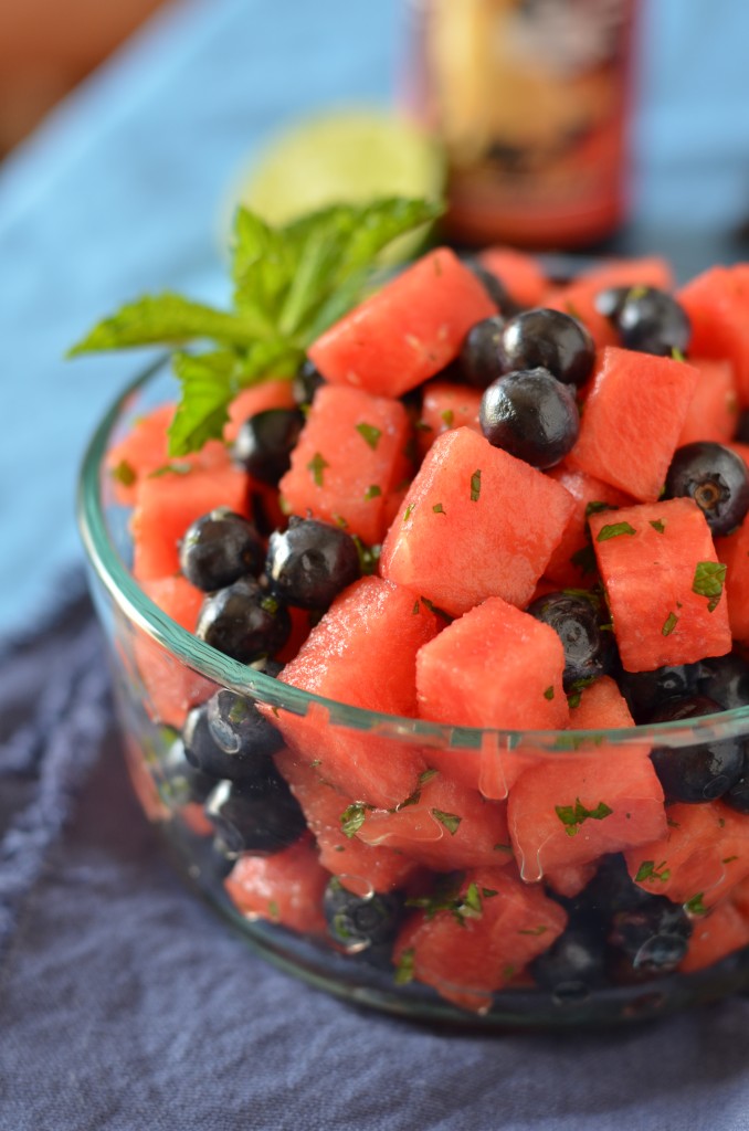 Red, Mint and Blue Fruit Salad