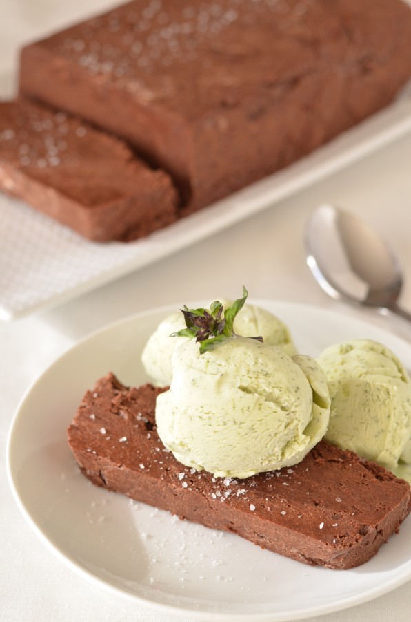 Chocolate Terrine with Sea Salt and Thai Basil Ice Cream