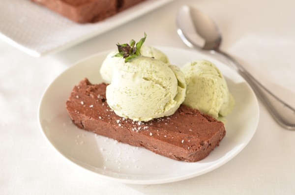 Chocolate Terrine with Sea Salt and Thai Basil Ice Cream