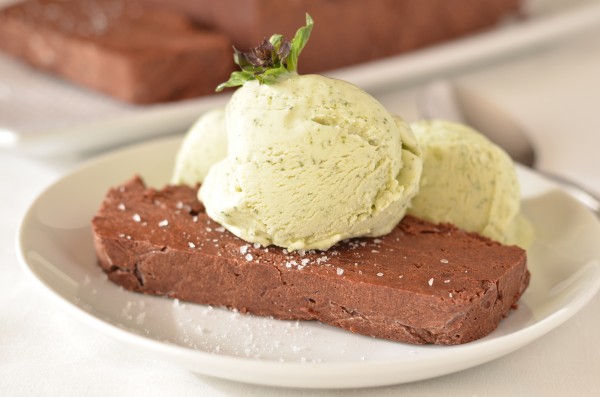 Chocolate Terrine with Sea Salt and Thai Basil Ice Cream