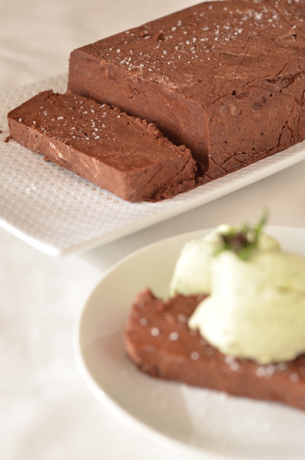 Chocolate Terrine with Sea Salt and Thai Basil Ice Cream