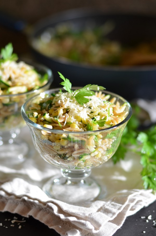 Orzo with Zucchini and Sweet Corn