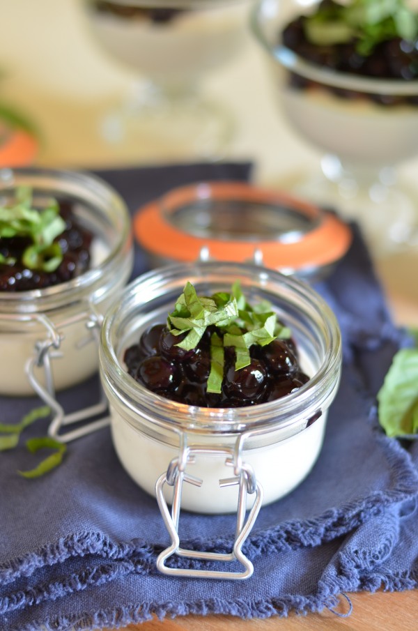 Yogurt Panna Cotta with Balsamic Blueberries