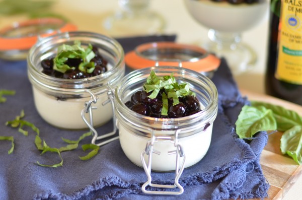 Yogurt Panna Cotta with Balsamic Blueberries