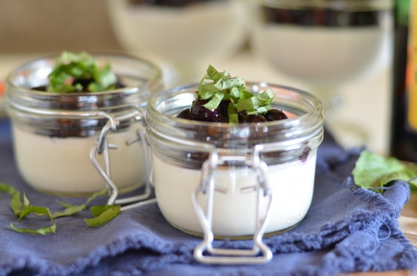 Yogurt Panna Cotta with Balsamic Blueberries