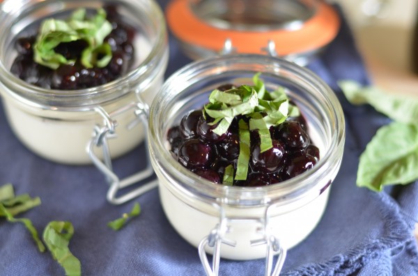 Yogurt Panna Cotta with Balsamic Blueberries