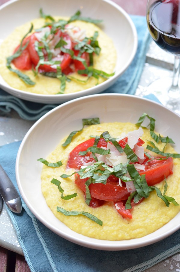 Fresh Corn Polenta with Tomatoes and Basil // Coffee & Quinoa