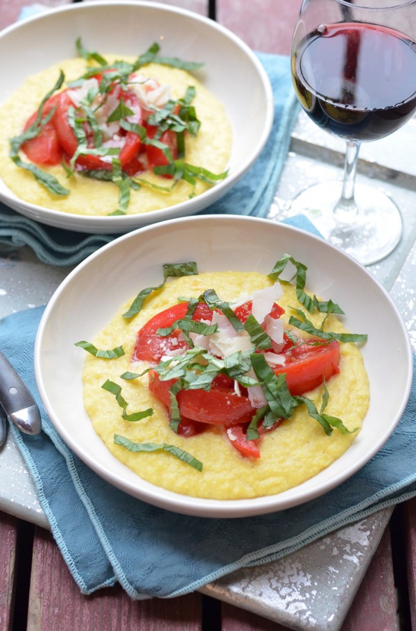 Fresh Corn Polenta with Tomatoes and Basil // Coffee & Quinoa