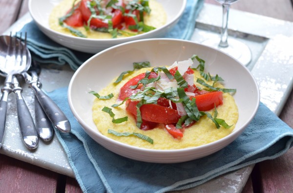 Fresh Corn Polenta with Tomatoes and Basil // Coffee & Quinoa