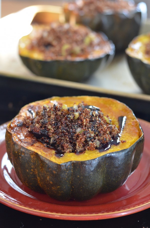 Quinoa-Stuffed Acorn Squash with Figs and Sage