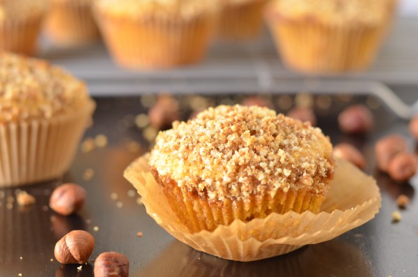 Whole Wheat Butternut Squash, Apple and Hazelnut Muffins