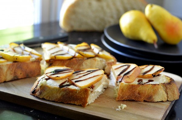 Pear and Goat Cheese Tartines