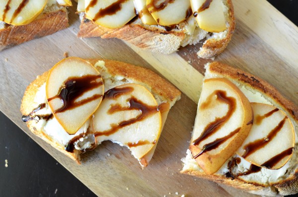 Pear and Goat Cheese Tartines
