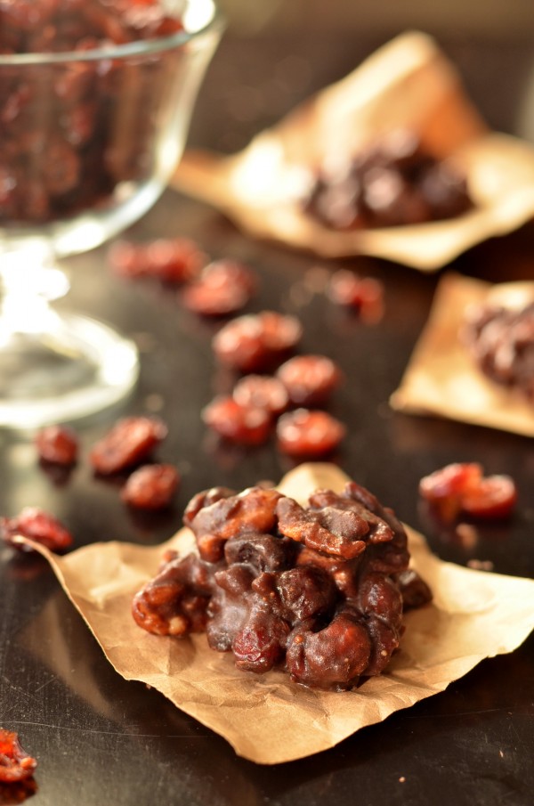 Chocolate Cranberry-Walnut Clusters