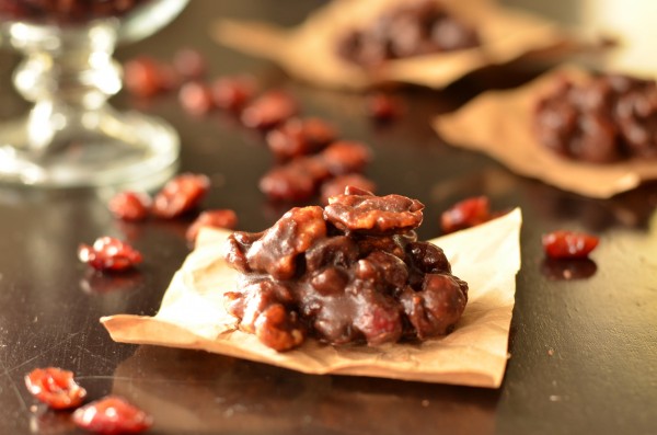 Chocolate Cranberry-Walnut Clusters