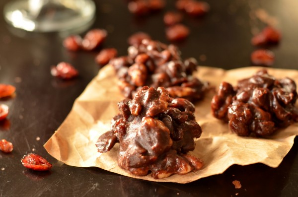 Chocolate Cranberry-Walnut Clusters