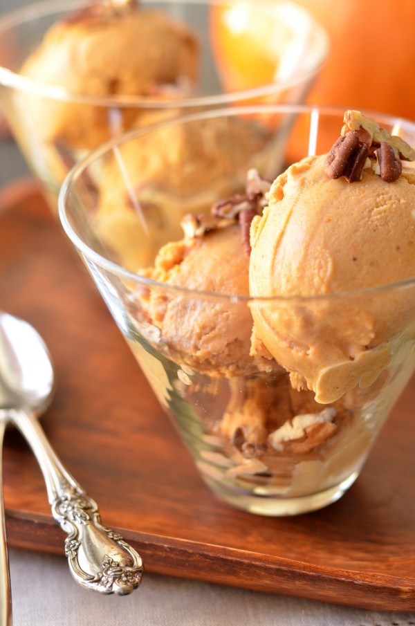 Pumpkin Maple Pecan Bourbon Ice Cream (Vegan)