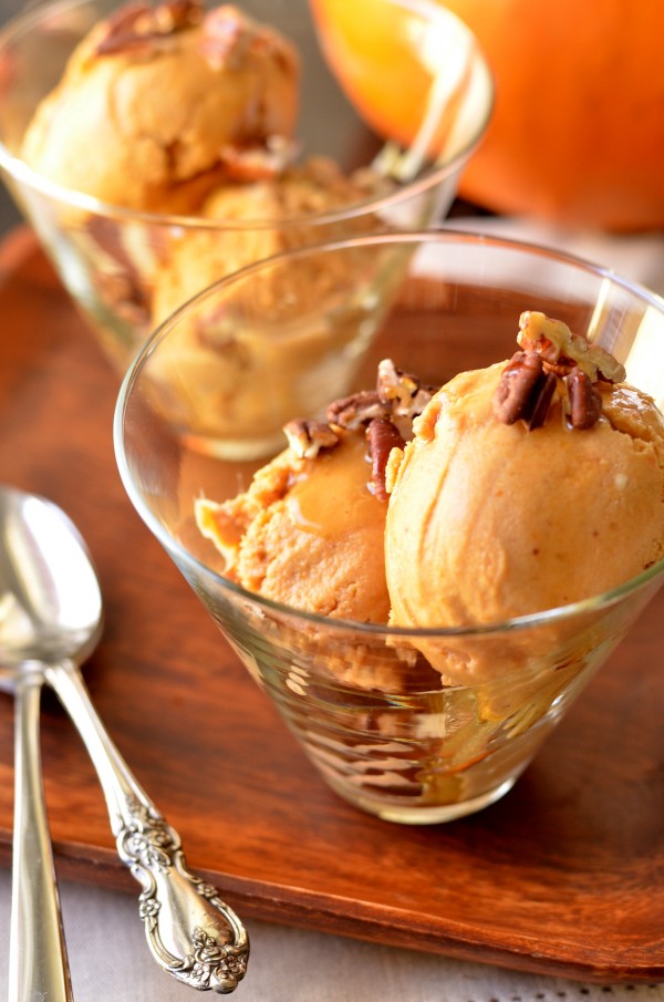 Pumpkin Maple Pecan Bourbon Ice Cream (Vegan)