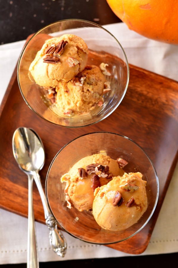 Pumpkin Maple Pecan Bourbon Ice Cream (Vegan)