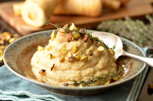 Browned Butter Mashed Parsnips with Coriander and Thyme