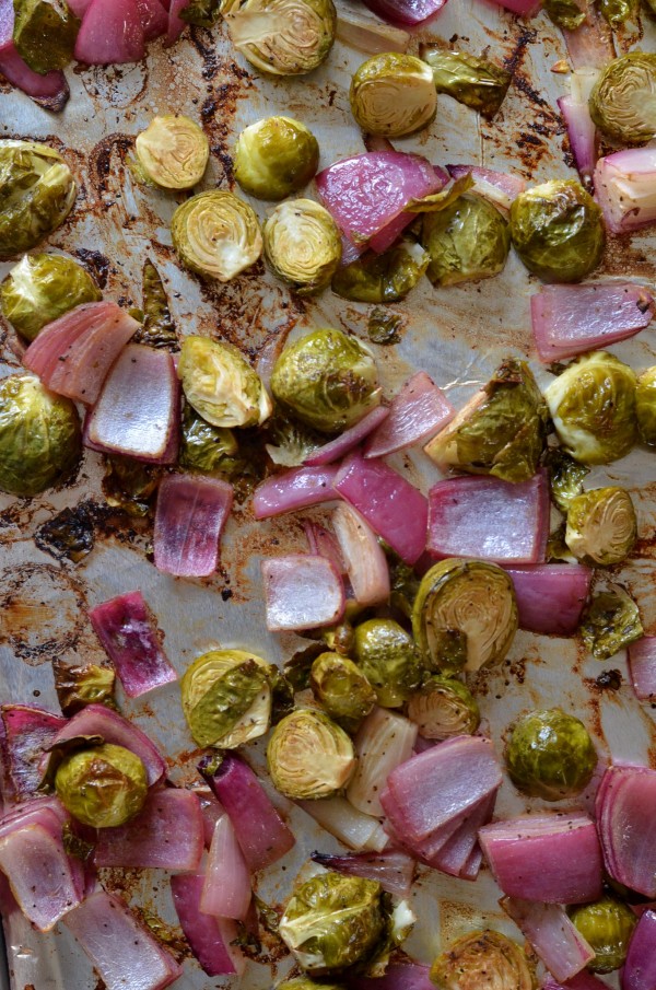 Sherry-Dijon Roasted Brussels Sprouts and Onions