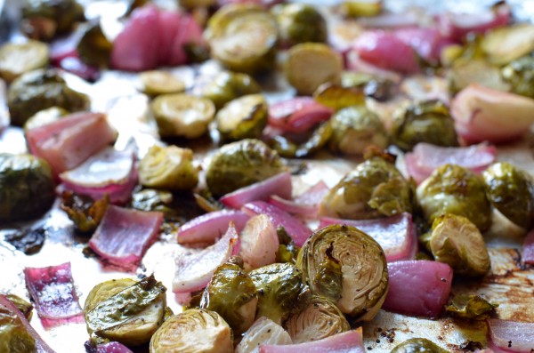 Sherry-Dijon Roasted Brussels Sprouts and Onions