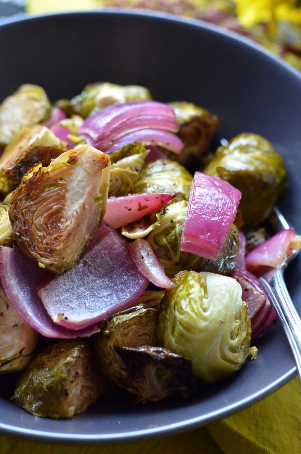 Sherry-Dijon Roasted Brussels Sprouts and Onions