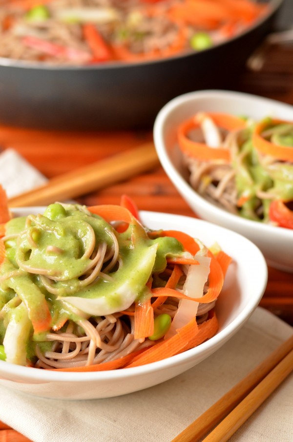 Soba Noodles with Miso-Scallion Dressing