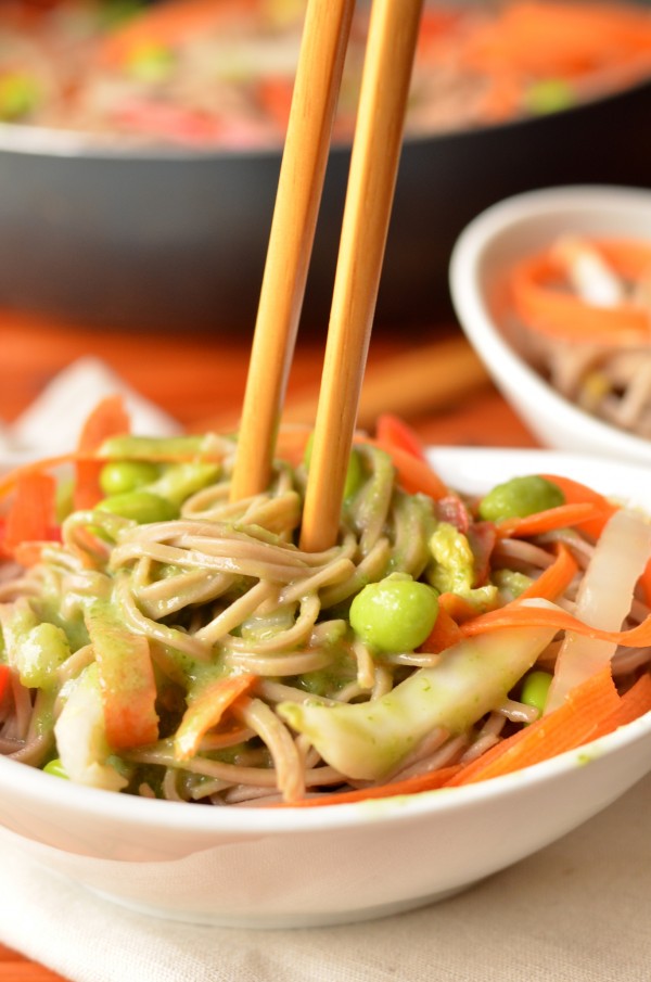 Soba Noodles with Miso-Scallion Dressing