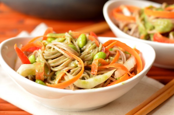 Soba Noodles with Miso-Scallion Dressing