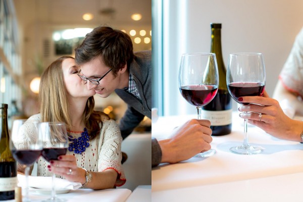 Engagement Photos with Wine