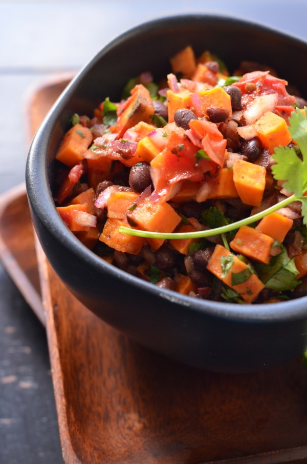 Chipotle Honey Sweet Potato and Black Bean Salsa